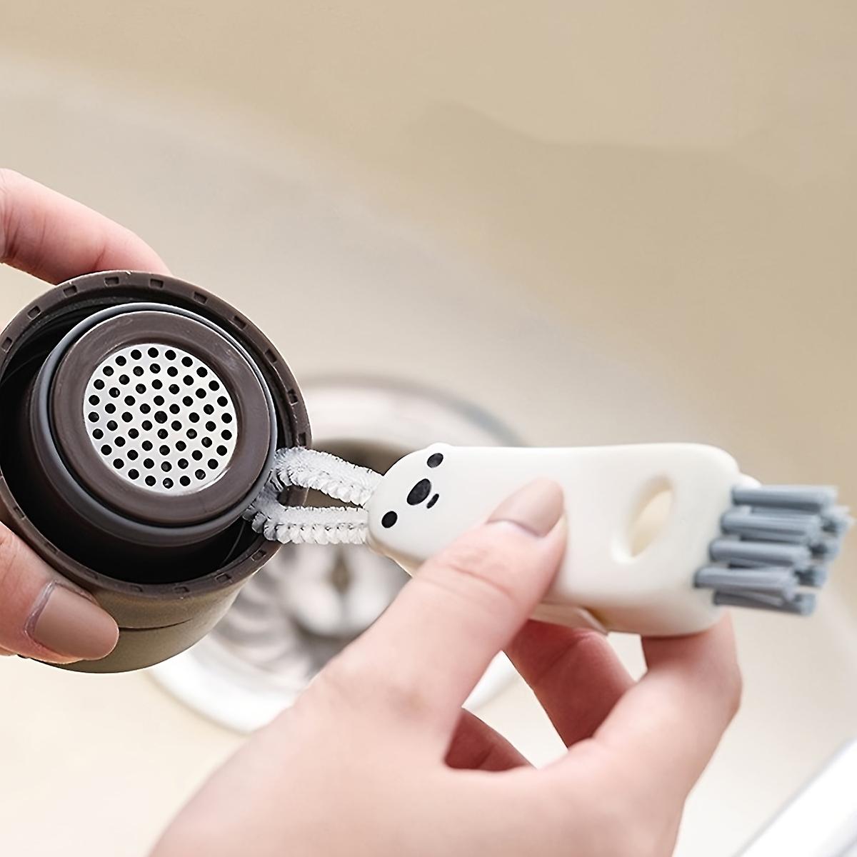 Get Sparkling Clean With Our 2 In 1 Multifunctional Bottle Brush And Lid Brush - Perfect For Big Cups Fridges And Dishwashers!