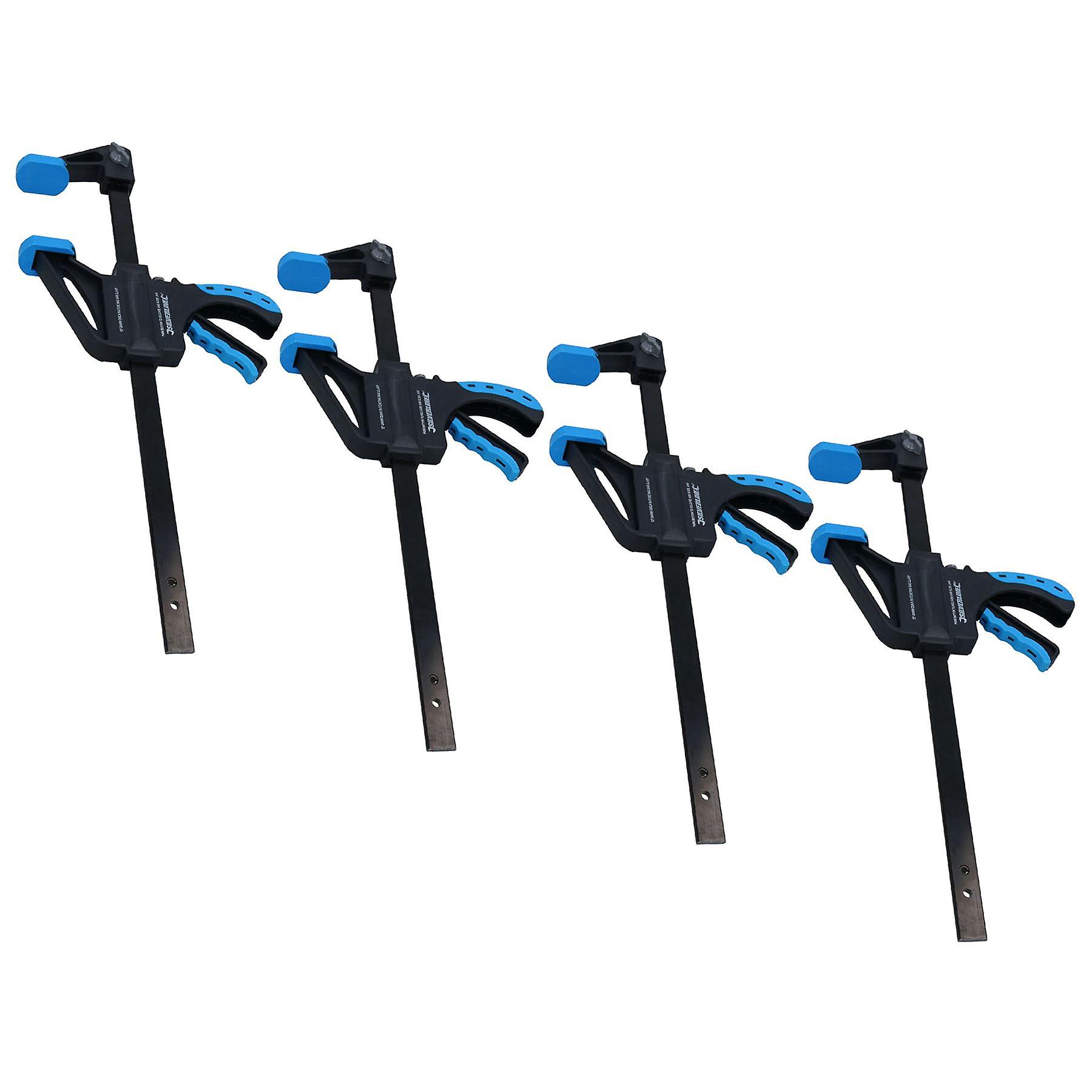 4 x 300mm Quick Release Ratchet Clamp Spreader Bar Grip Carpentry Heavy Duty