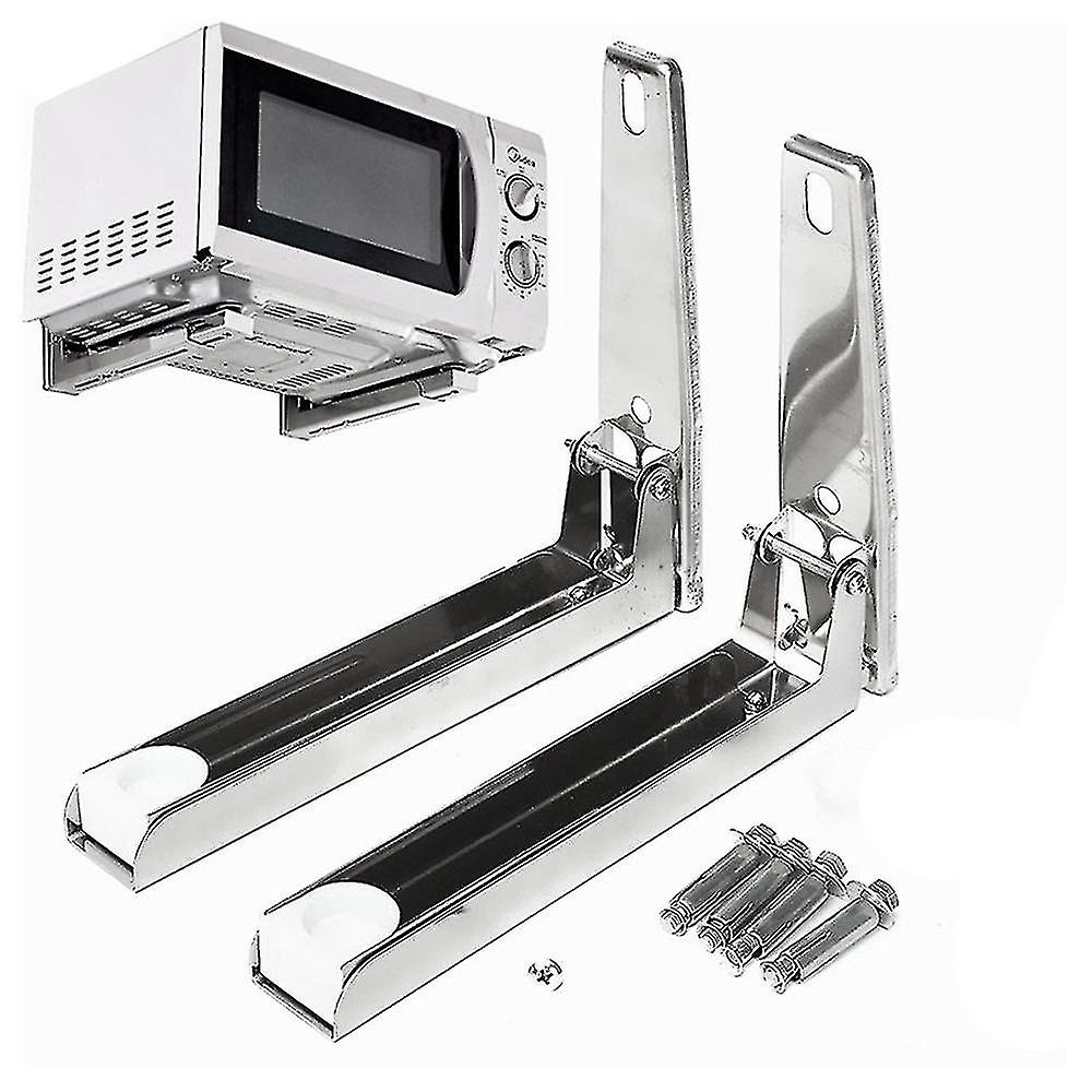 Supporto in acciaio pieghevole scaffale rack forno supporto supporto montaggio a parete argento inossidabile