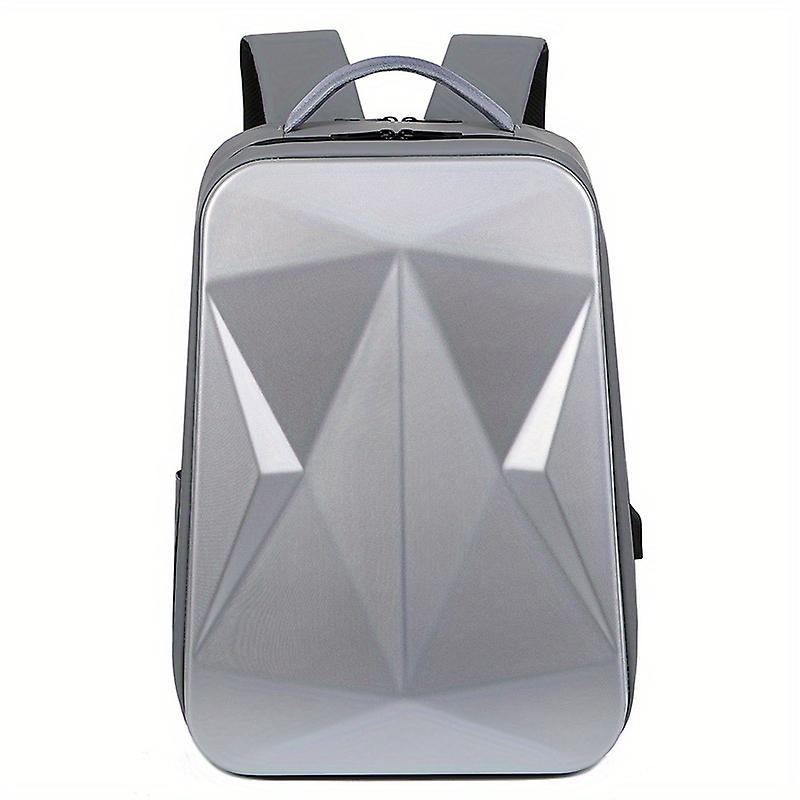 1pc Large-capacity Hard Shell Computer Bag Rhomboid Business Backpack Men S Backpack Waterproof Large-capacity Travel Bag