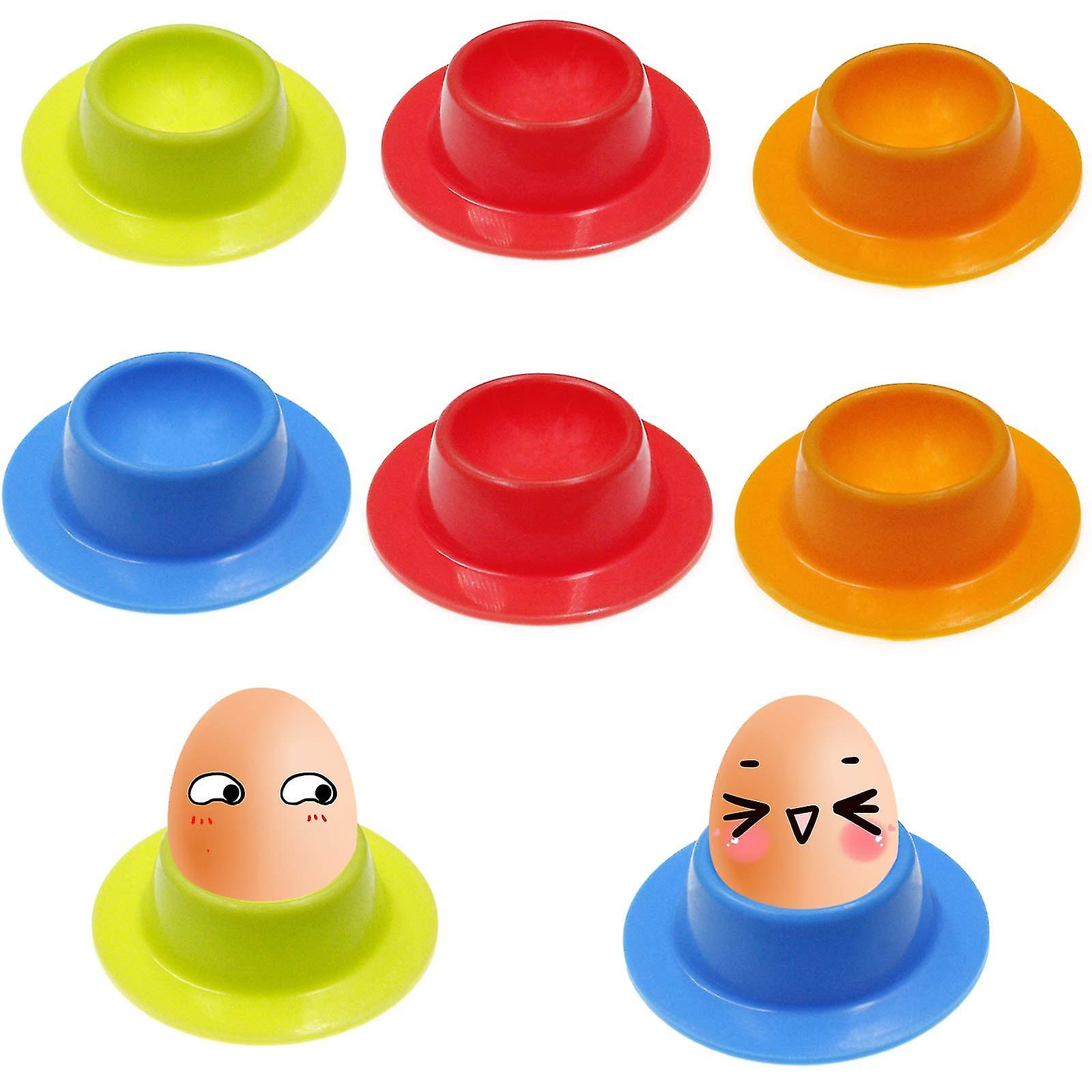 Set Of 8 Egg Cups Silicone Egg Cups, Colourful Stackable Silicone Egg Cups Set (4 Colours)
