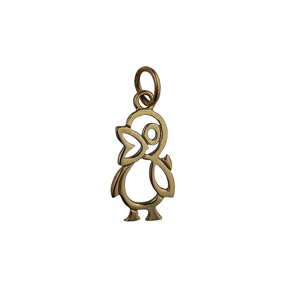 9ct Gold 17x10mm pierced Duck Pendant or Charm
