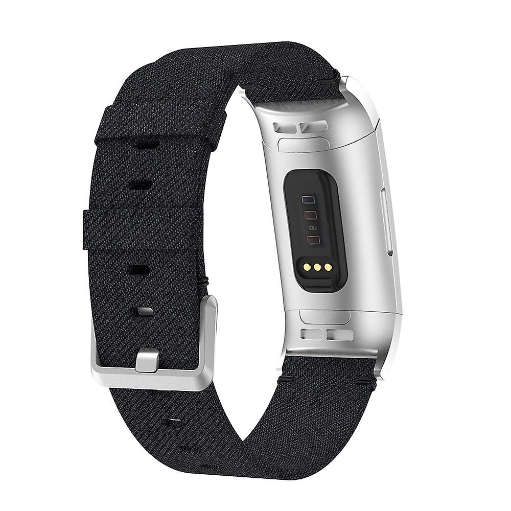 For Fitbit Charge 3/4 Canvas Watch Strap Replacement Wristband with Pin Buckle