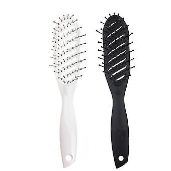 2 Curved Hairdresser Vent Brush, Curved Barber Vent Brush, Hair Salon Brush - Anti-Static (2 Brushes)
