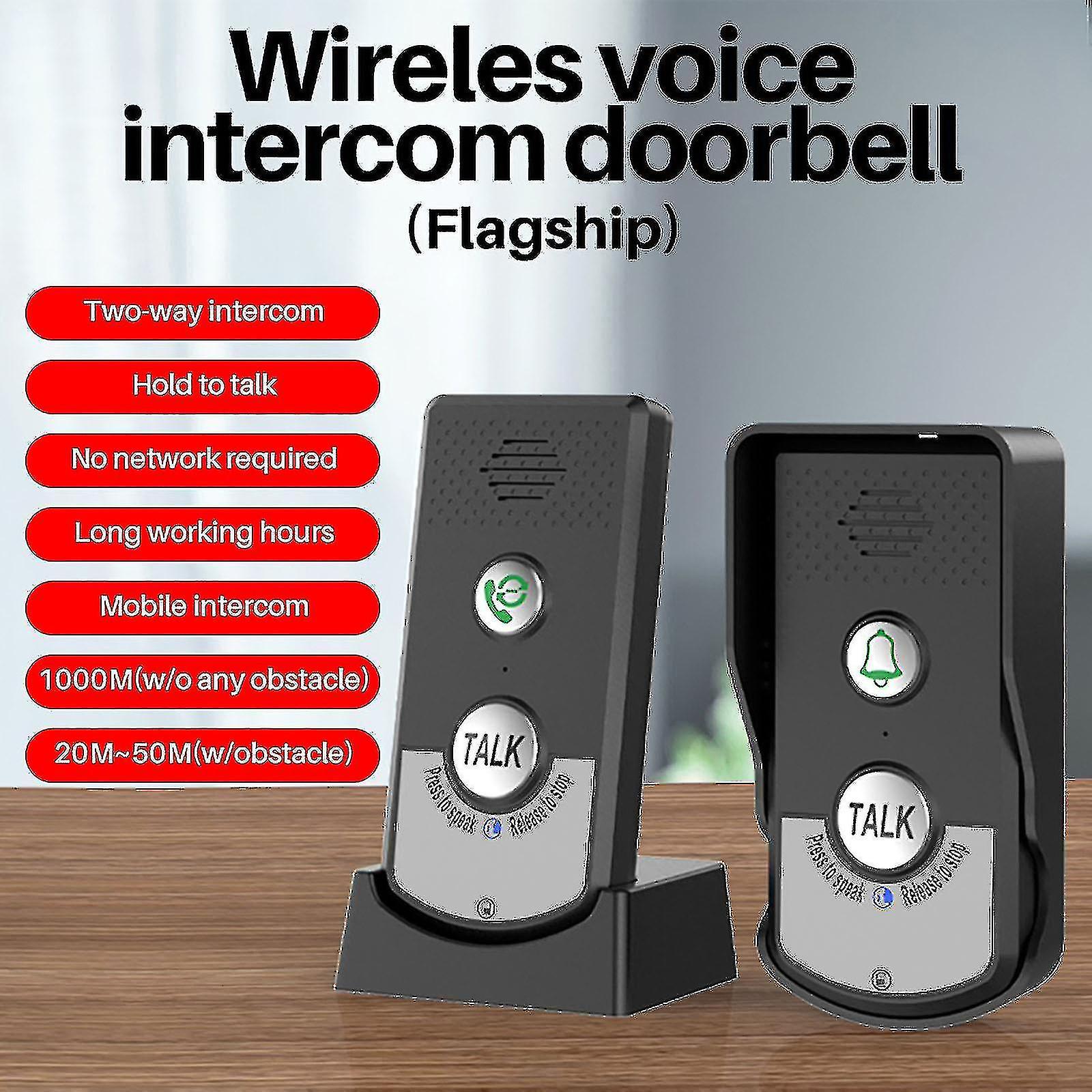 Voice Intercom Doorbell Wireless Doorbell 1-8 Floors Two-way Intercom Ultra-long Standby Wireless Distance 1000 Meters