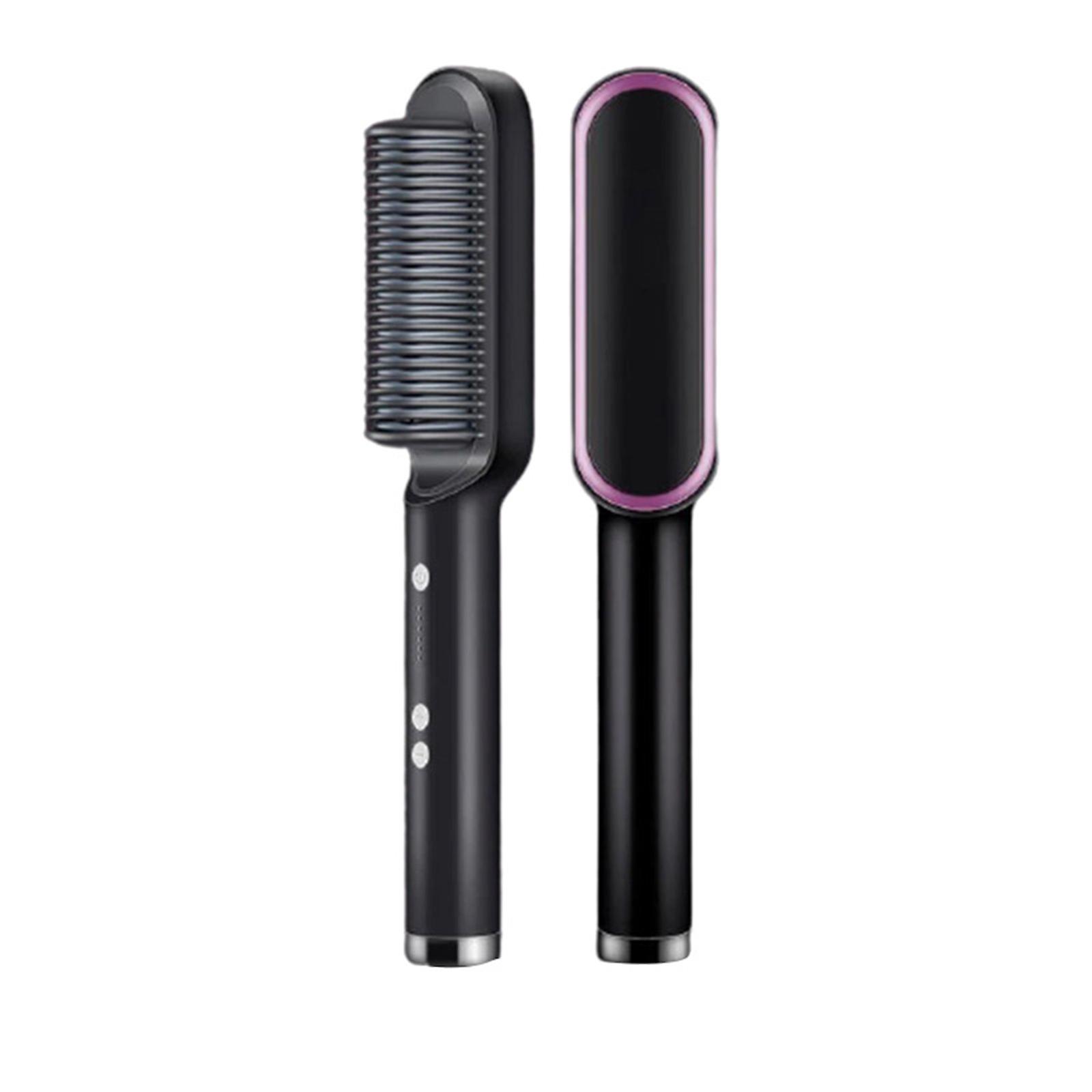 Anion Hair Straightener 2-in-1 Curler With Lcd Display For Dry/ Wet Hair Women's Electric Comb