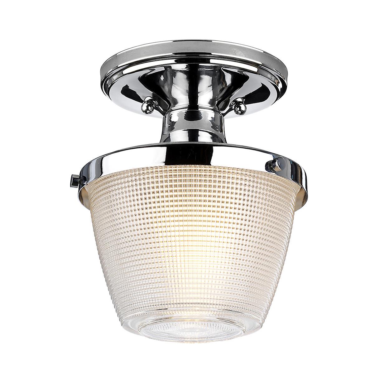 Dublin 1 Light Semi-Flush Mount, Polished Chrome, IP44, E27