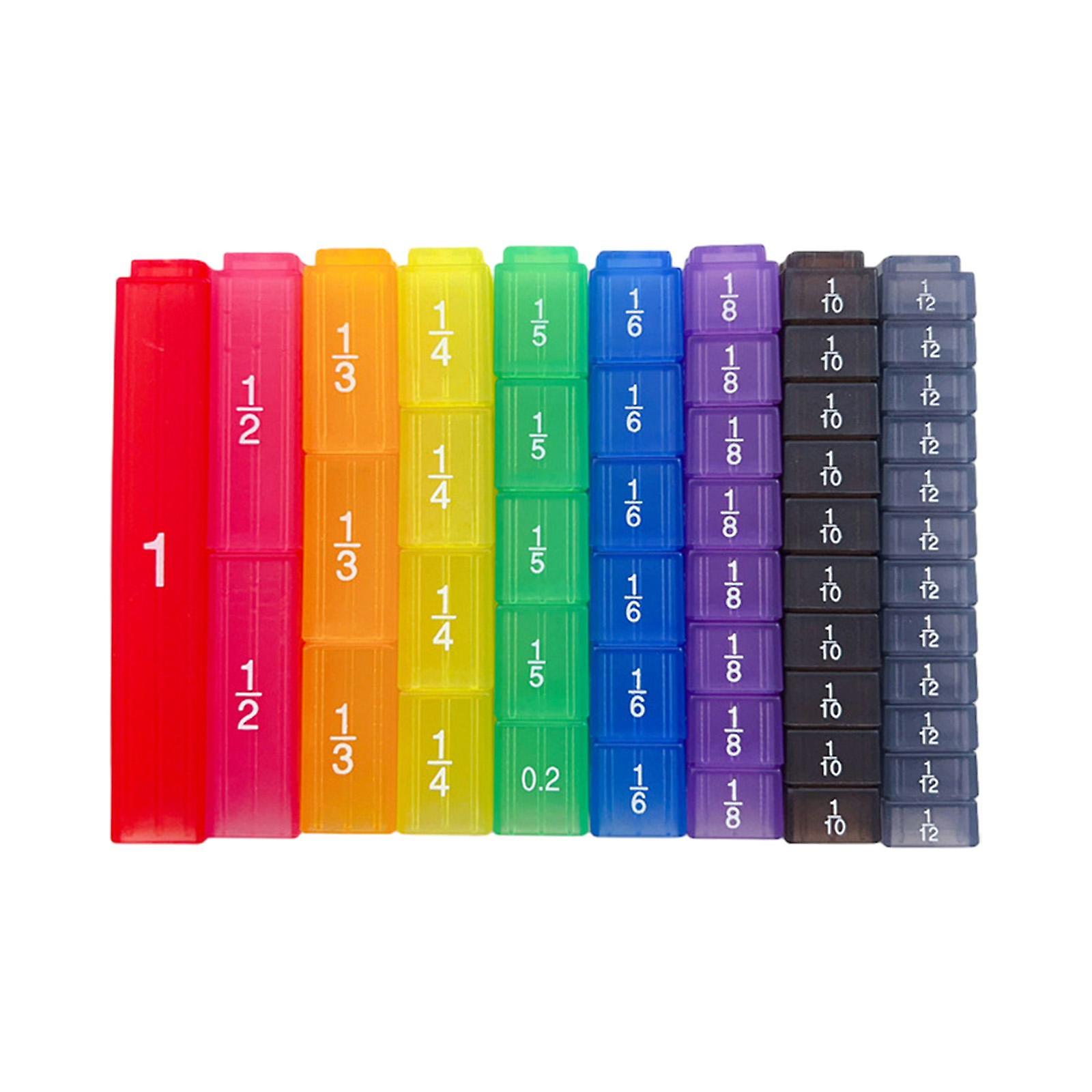Fraction Cube 51 Pieces Colorful Math Education for Elementary Teaching Aids