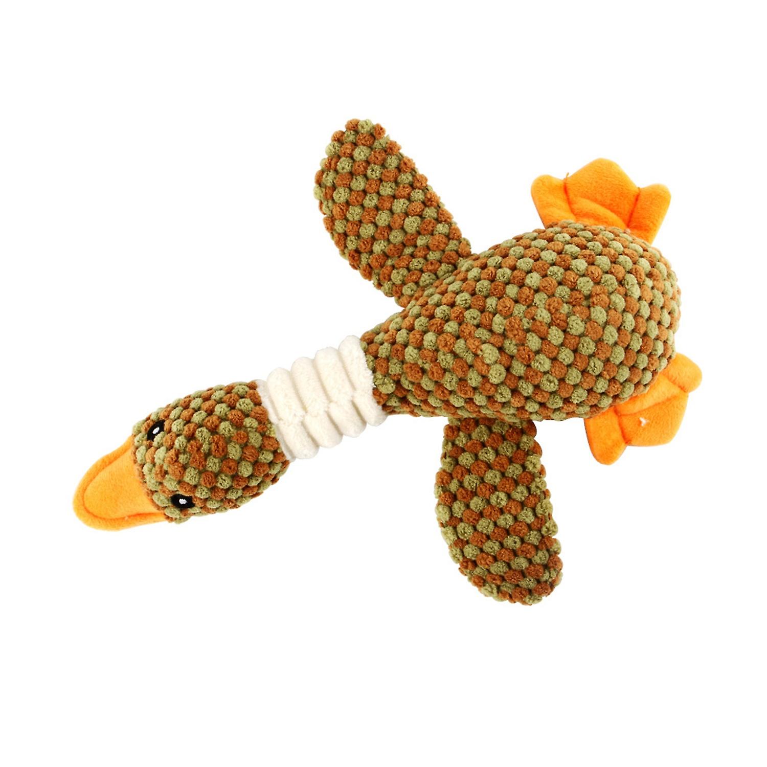 Doy Toy Plush Cartoon Duck Shape Pet Chew Toy Built-in Sound Interactive Puppy Squeaky Toy Pets