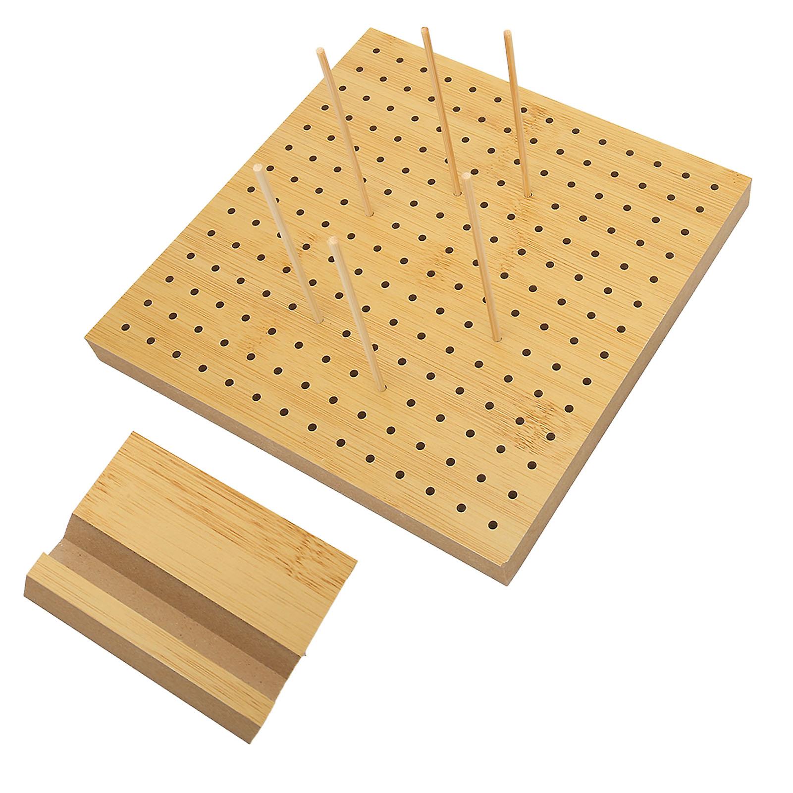 Crochet Blocking Board with 6 Pins 3mm Hole Diameter Tetragonum Wooden Crochet Blocking for Beginner Mothers S