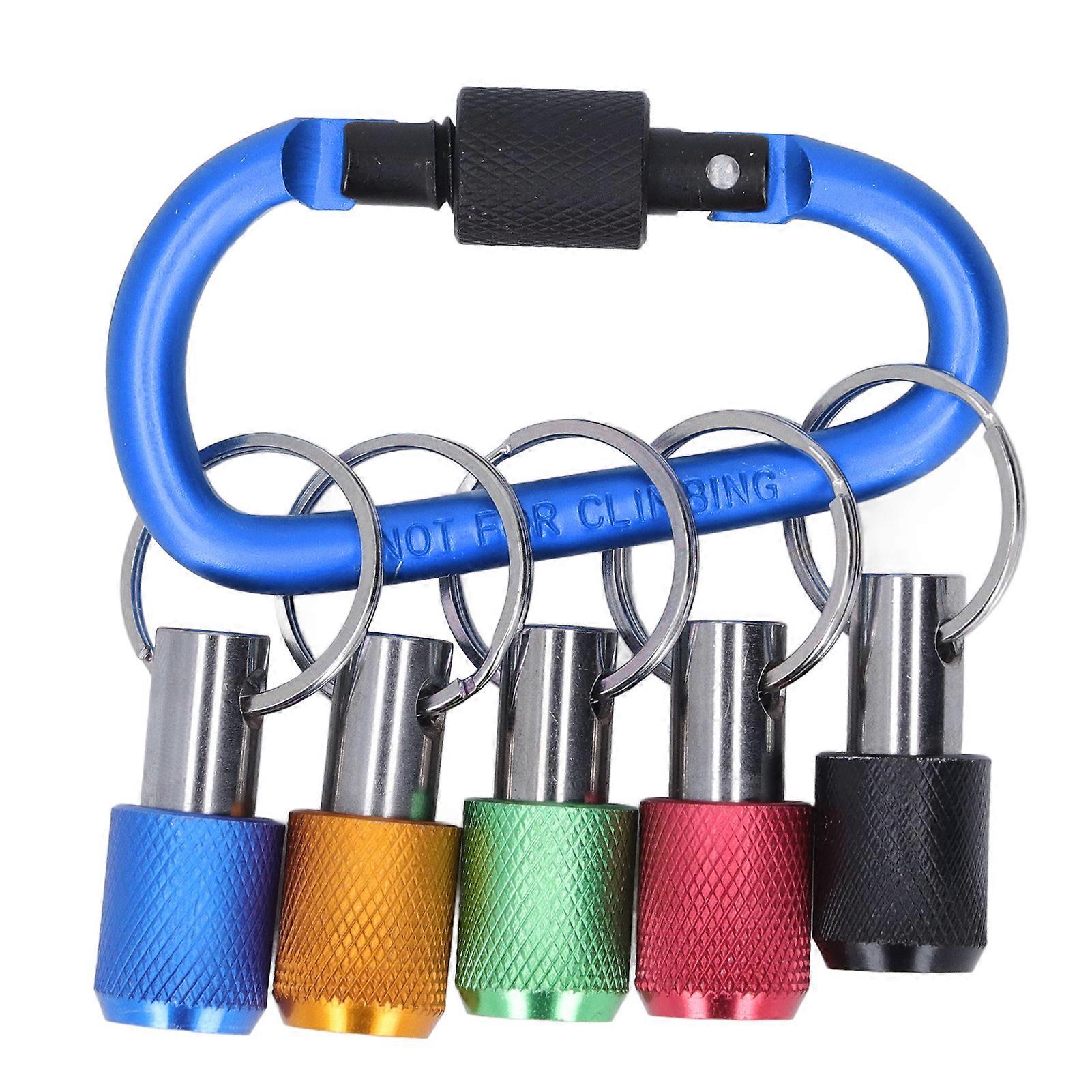 Uadme Bit ​Holder, 1/4in Hex Shank Bit ​Holder Screwdriver Fast Change Extension Bar with 5 Color Sockets, Chrome Plated Surface(blue)