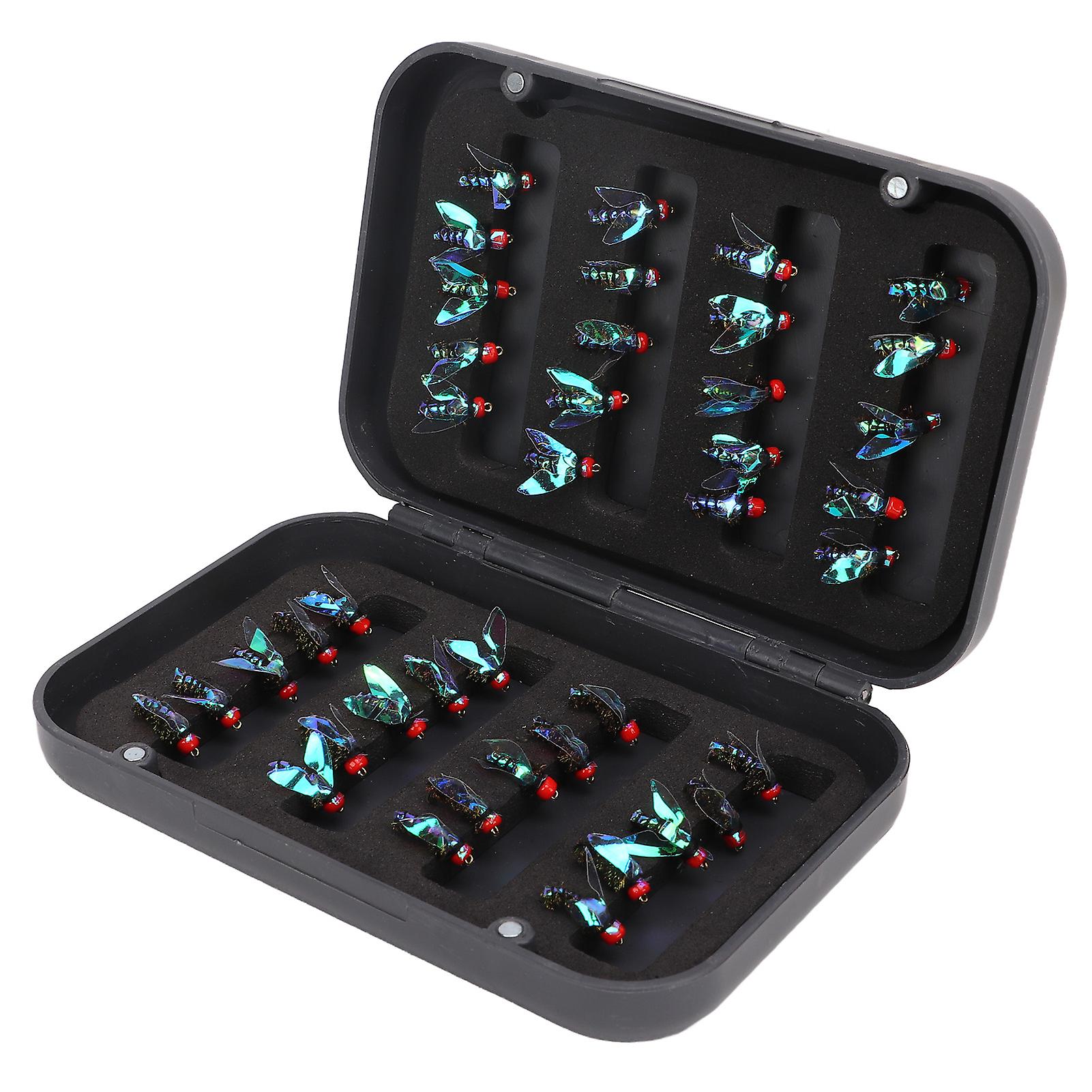 40Pcs Fly Assortment Box Bait with Storage Box High Carbon Steel Hook for Trout Bass Fishing