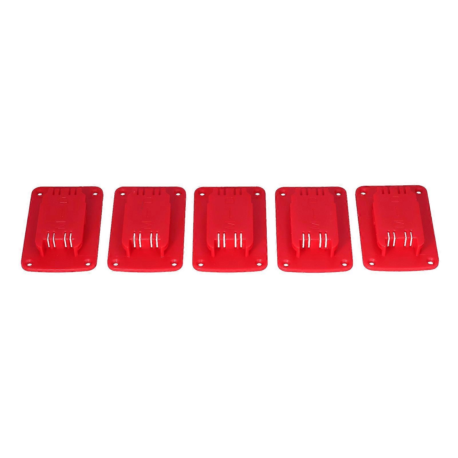 5Pcs Tool Holder Mount Battery Fixing Bracket Storage Rack for Milwaukee Power ToolsRed