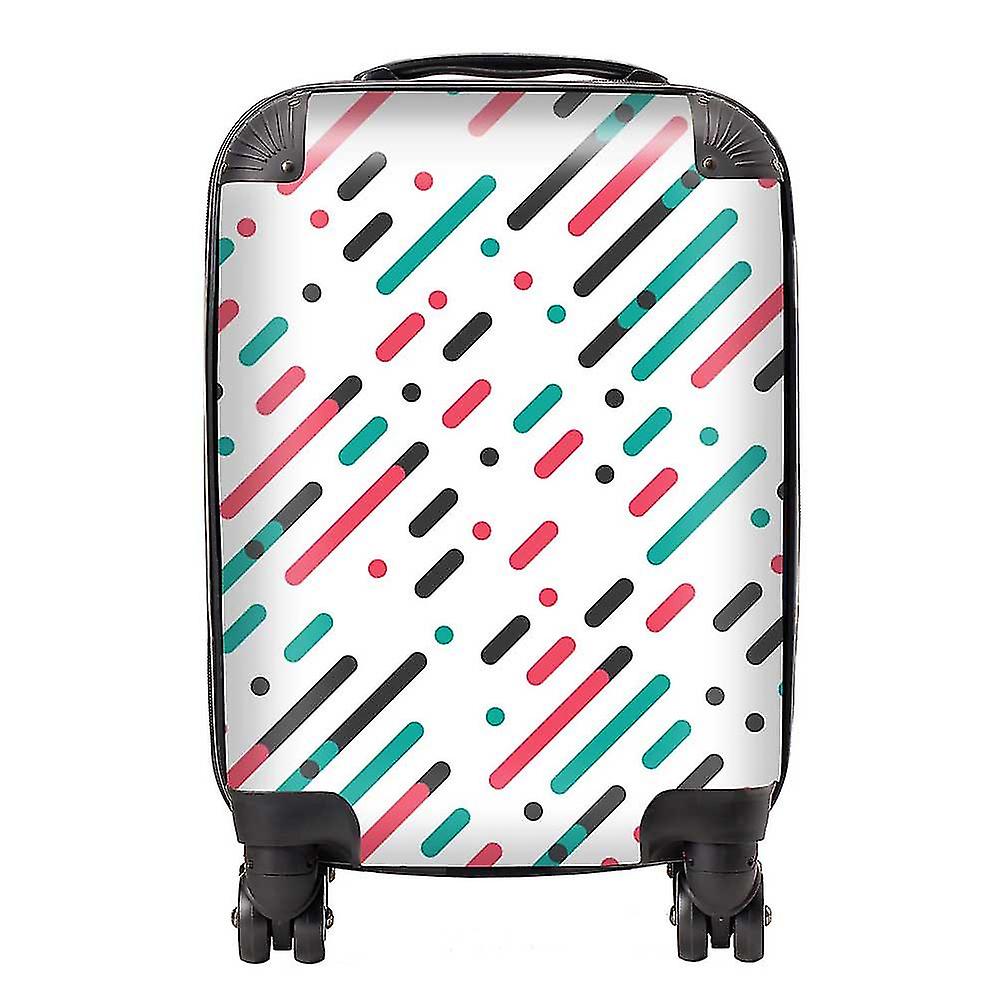 Overlapping Coloured Diagonal Lines Suitcase