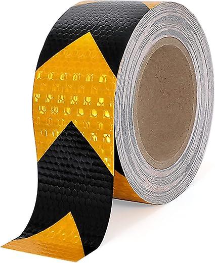 Reflective tape waterproof (yellow background with black arrow), 5cm * 25m reflective warning stick