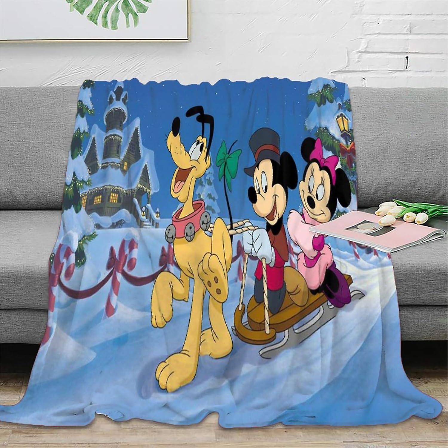 SHAARI Mickey Mouse Fleece Throw Blanket,Fluffy Soft Couch Blankets Warm Bed Flannel Blanket 3D Cartoon Mouse Travel Plush Blankets for Bedroom Living