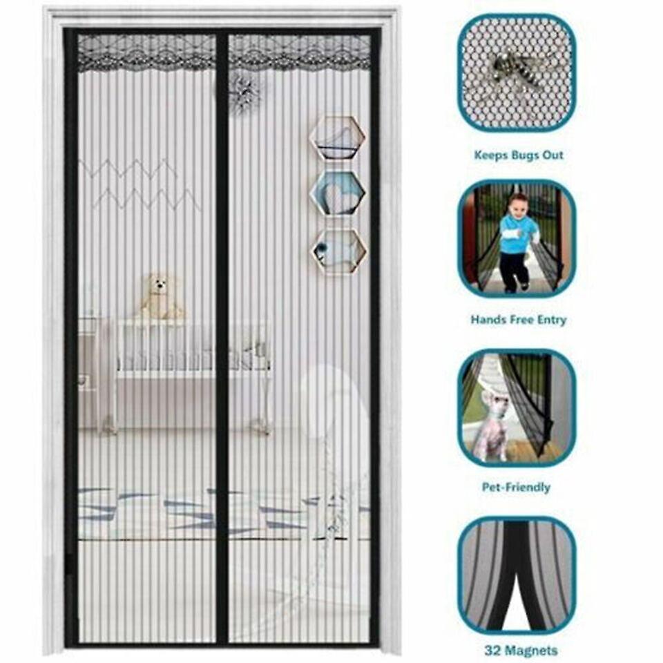Magnetic Mesh Door Magic Protection Curtain Snap Fly Bug Insect Mosquito Écran