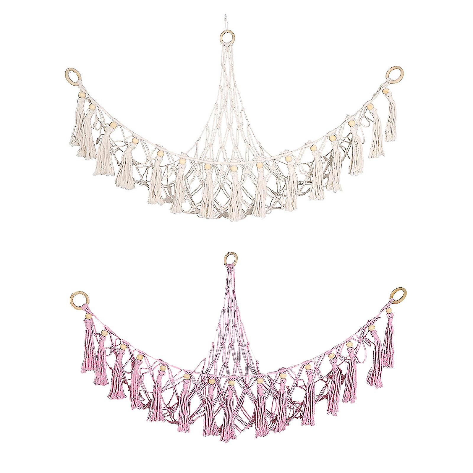 Large Capability Toy Storage Hammock Plush Toys Display Holder For Nursery Kid Room Save Space Tassel