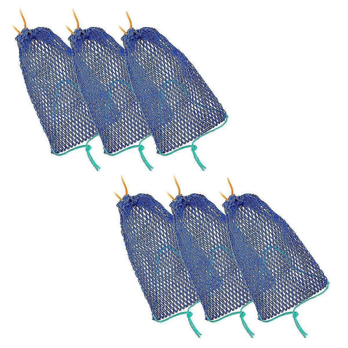 6pcs Crab Trap Bait Bag avec casier Piège à poisson portable Plein Crabe Snare Mesh Appâts Pièges à crevettes Ne