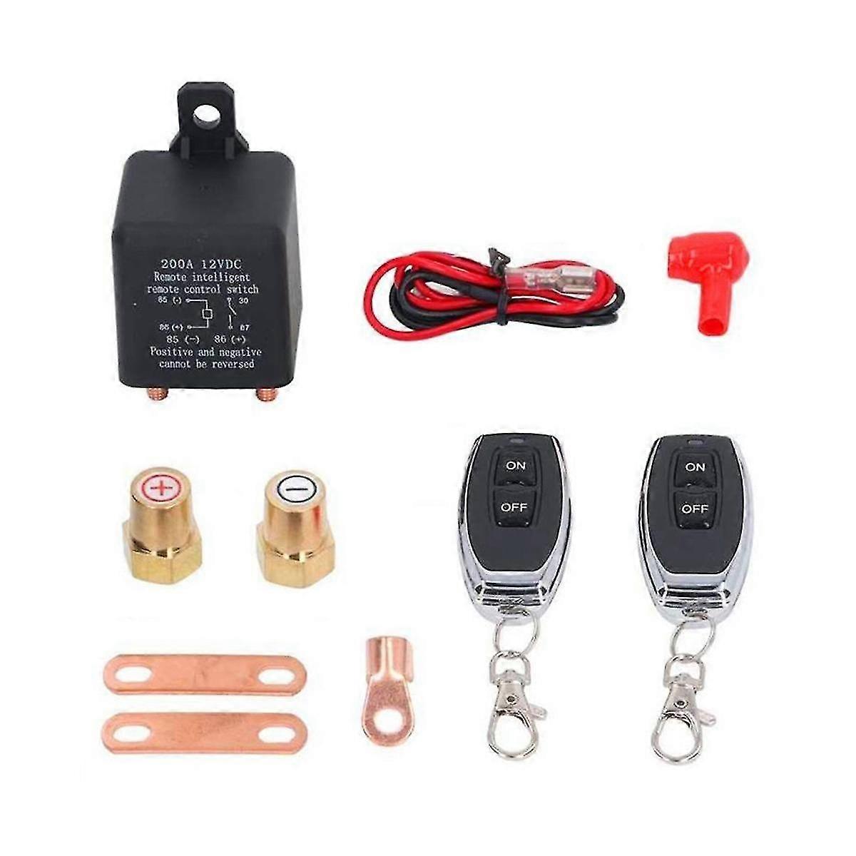 Car Remote Battery Disconnect Cut Off Isolator Switch Fob Relay Wireless 12V 200A Control Remote Sw