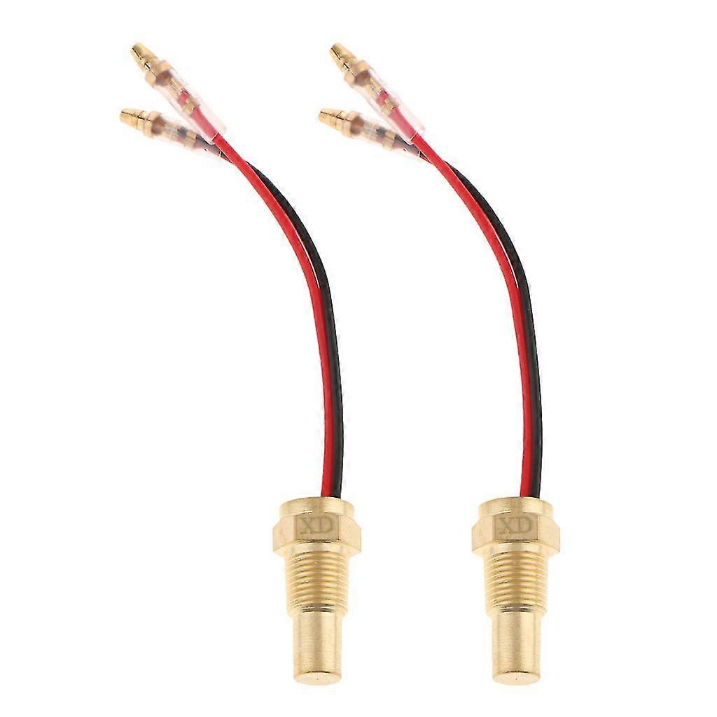 2 Pcs. Universal Water Temperature Gauge 10mm Head Plug 1/8 Thread Sensor Yellow