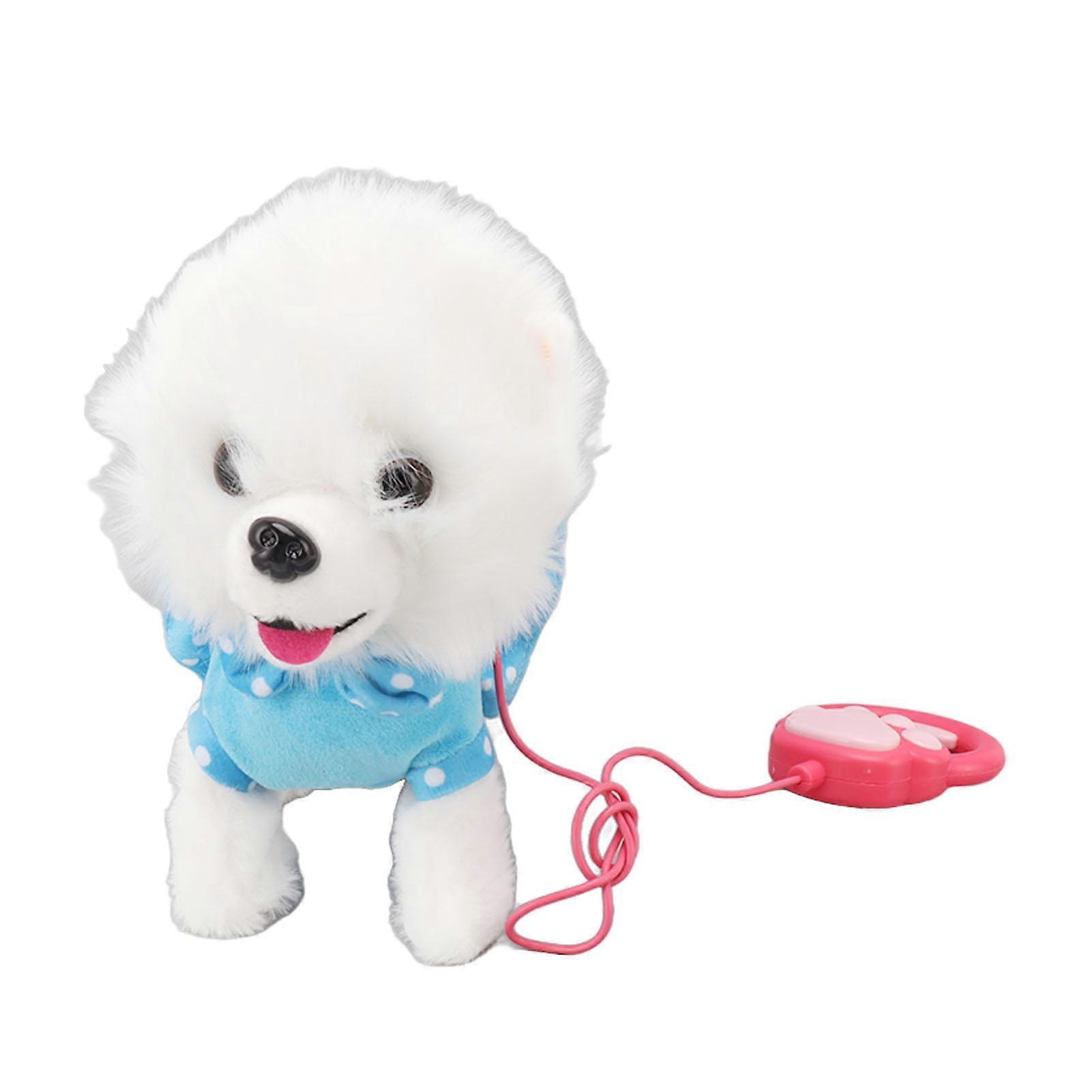 Electronic Plush Dog Interactive Puppy Singing Walking Toy with Remote Control Leash Kids Toddler Birthday Gifts Blue