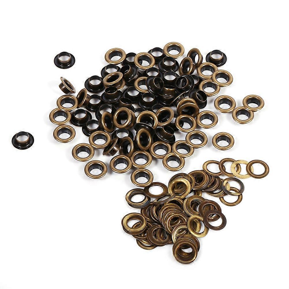100Sets pronssi musta kulta pyöreät silmukkaläpiviennit DIY sisustustarvikkeet 8mm