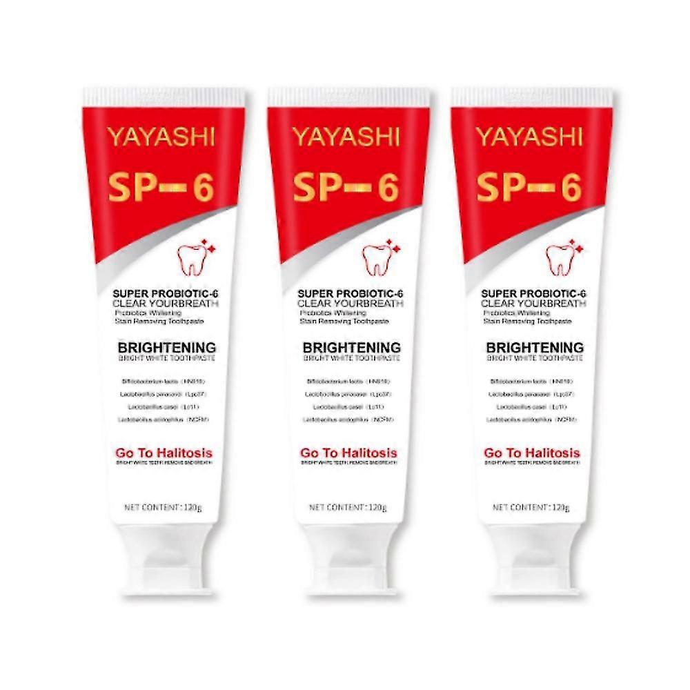3x SP-6 Probiotic Whitening Toothpaste Brightening & Stain Removing SP4 Fresh Breath Enzyme Toothpaste Whitening Teeth