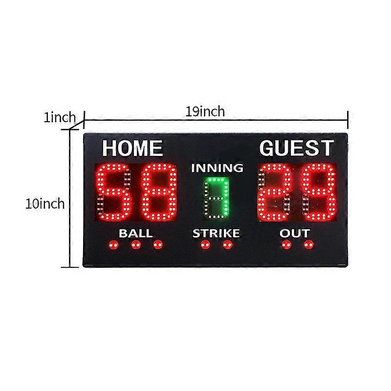 Digital With Remote Professional Score Inning Ball Strike Out Led Baseball Scoreboard For Compeon Fence