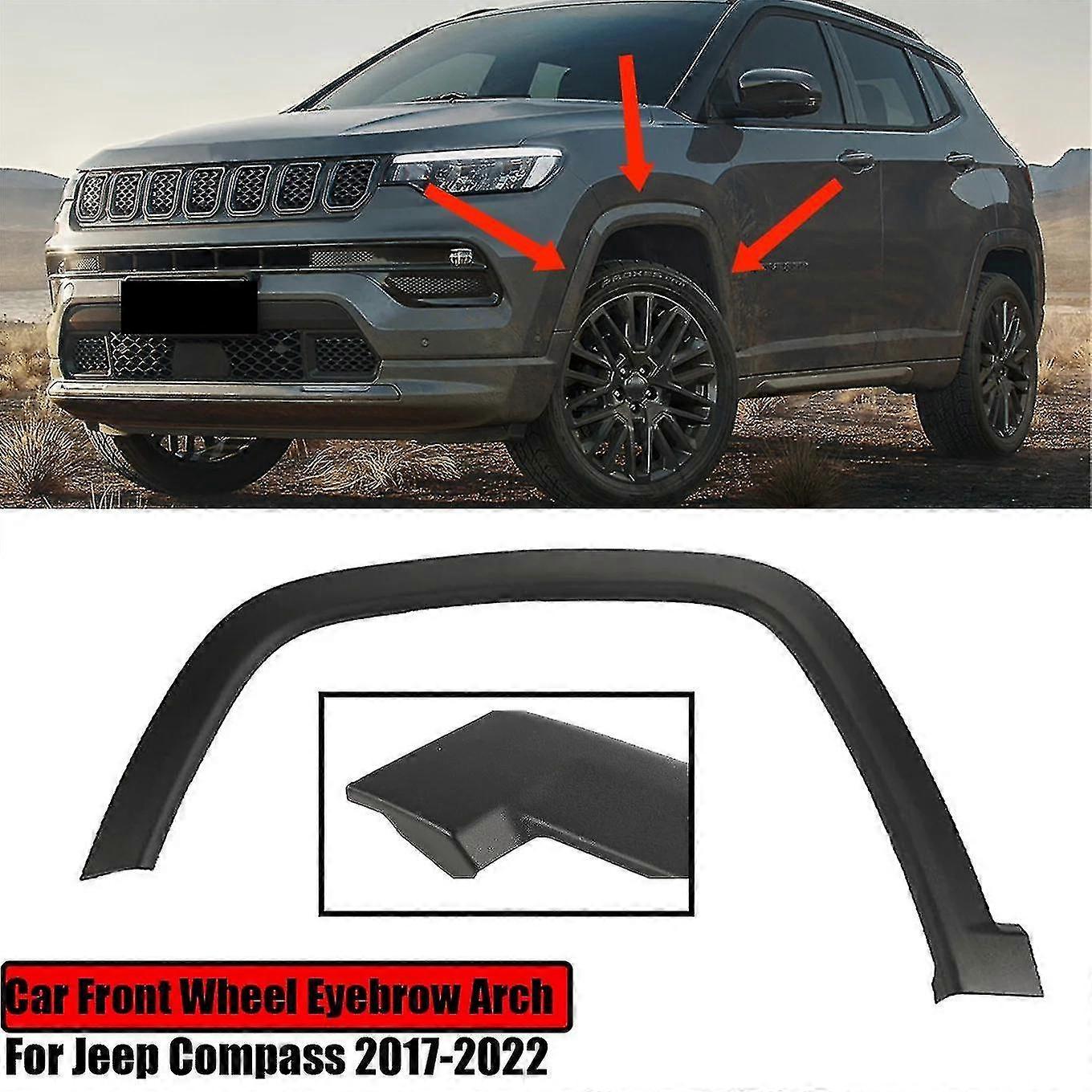 Για Jeep Compass 2017, 2018, 2019, 2020, 2022, 2022, Αυτοκίνητο, Μπροστινός τροχός, Φρύδι, Καμάρα, Σχηματοποίηση, Φτερό, Φωτοβολίδες, Αριστερά, Δεξιά, 5UP11RXFAB