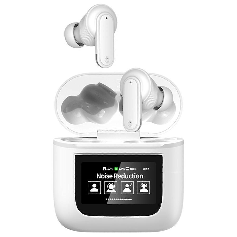 YW05 In-Ear Bluetooth Headset HiFi Sound ENC Wireless Earphone with Touch Screen Charging Bin - Gold