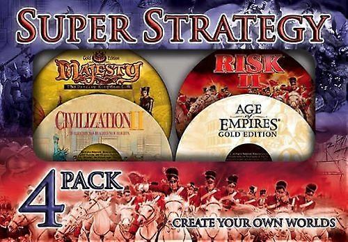 Super Strategy 4 Pack with Age of EmpireCivilization IIRisk II Majesty - PC CD - New & Sealed