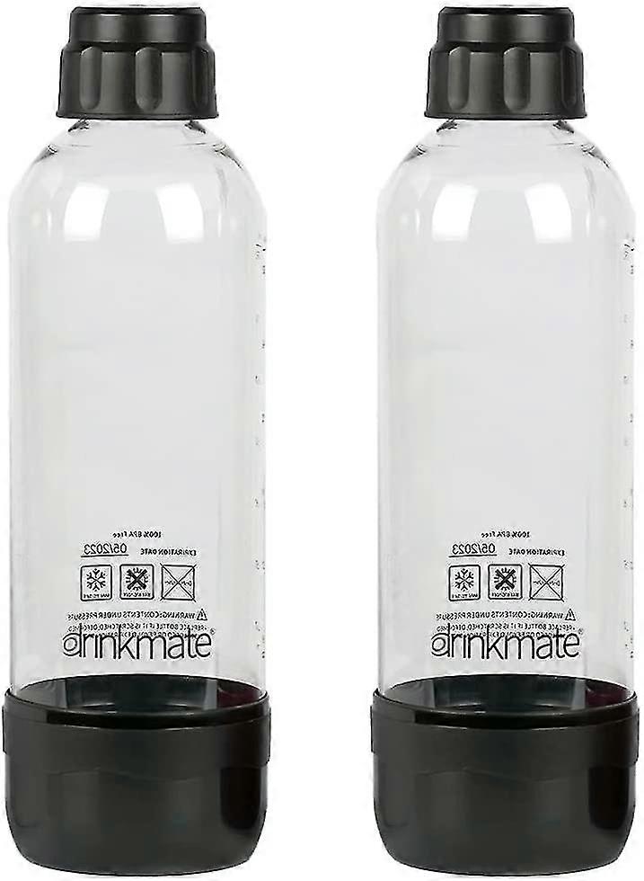 Drikkemate kulsyreflasker (twin-pack) (1l, sort)