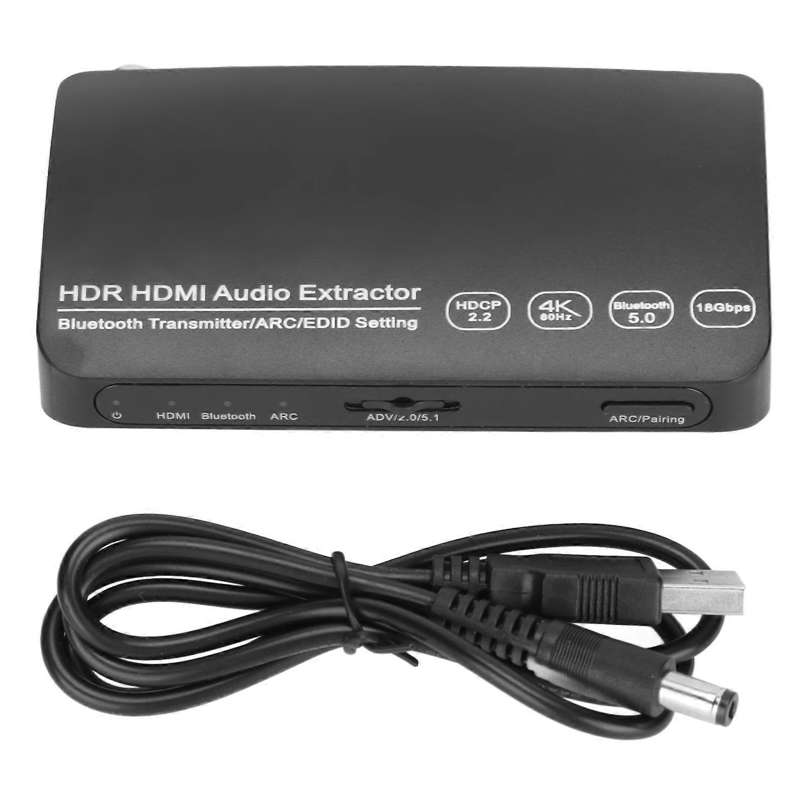 Audio Extractor 4K 60Hz HDR Synchronous ARC Audio Splitter cu transmițător Bluetooth 5.0 pentru computer