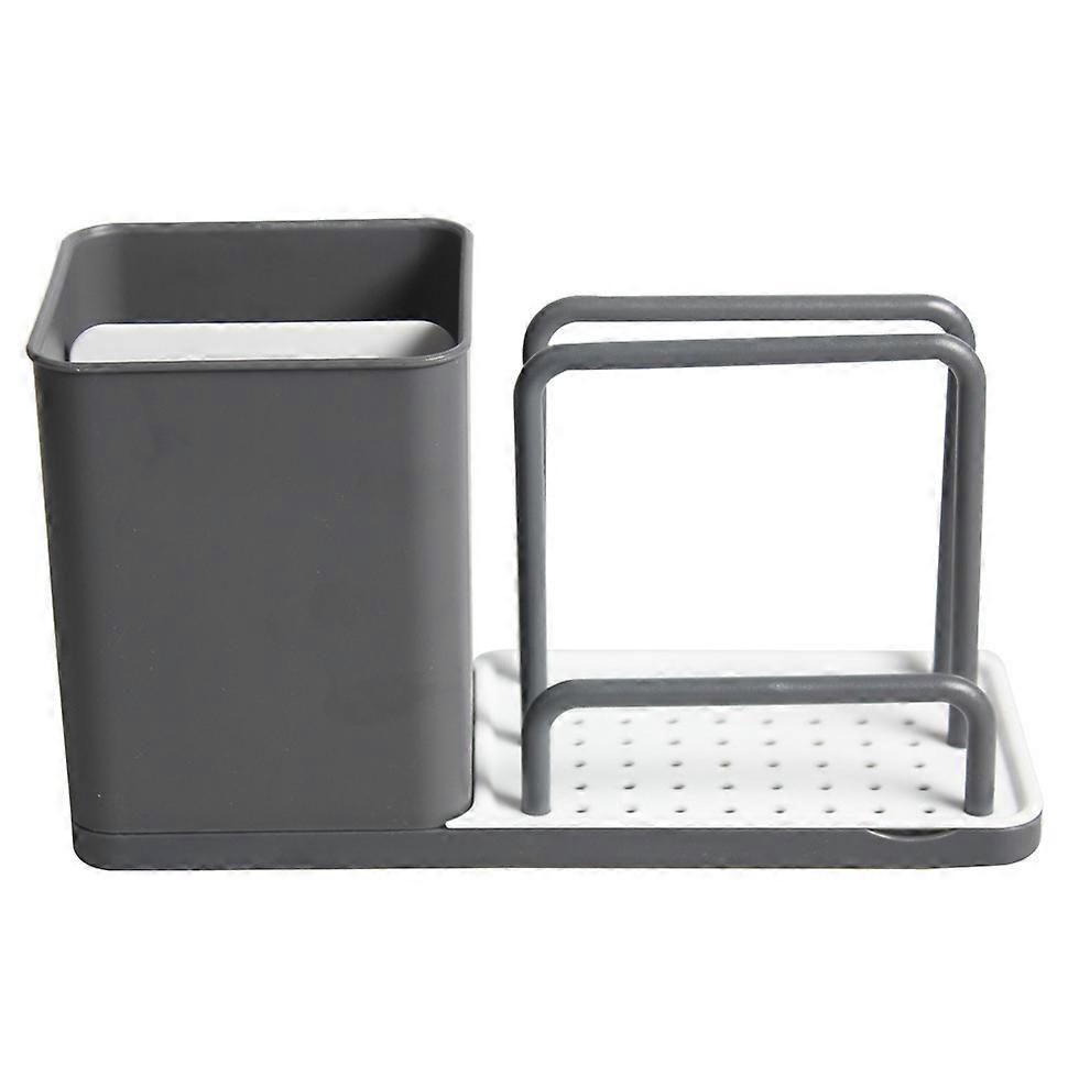 Sink Caddy, Kitchen Cleaning Utensils Organizer, with Sponge Holder, Cloth Hanger (Grey) 1PCS YDW