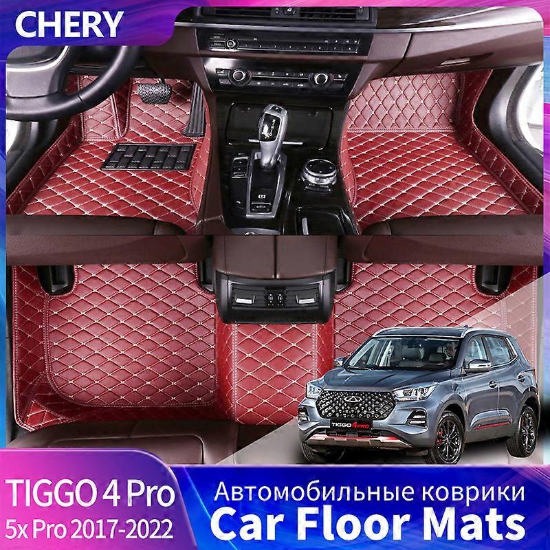 Car Foot Pad Mats For Chery Tiggo 4 Pro 5X PRO 2017-2022 Waterproof Scratch Resistant Carpet Rugs Decorative Accessories JOHX