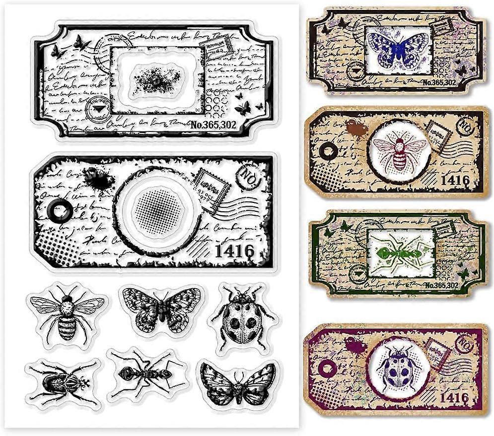 1Sheet Insect Ticket Silicone Clear Stamp