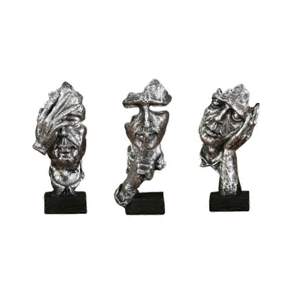 Statue Abstract Resin Desktop Ornaments Sculpture Miniature Figurines Face Character Nordic Art Crafts Office Home C