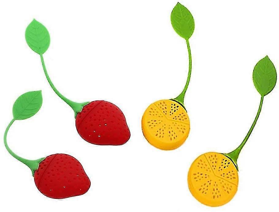 Innovative Lemon-strawberry Shape Design Silicone Loose Tea Infuser. Strainer