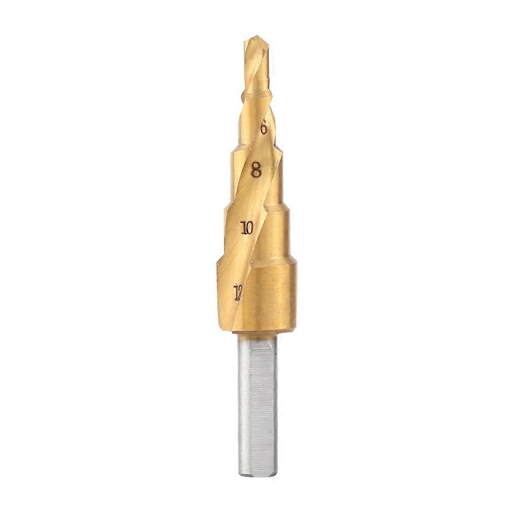 1pc HSS Step Drill Bit 4mm-12mm Spiral Flute Triangular Shank Drilling Tool