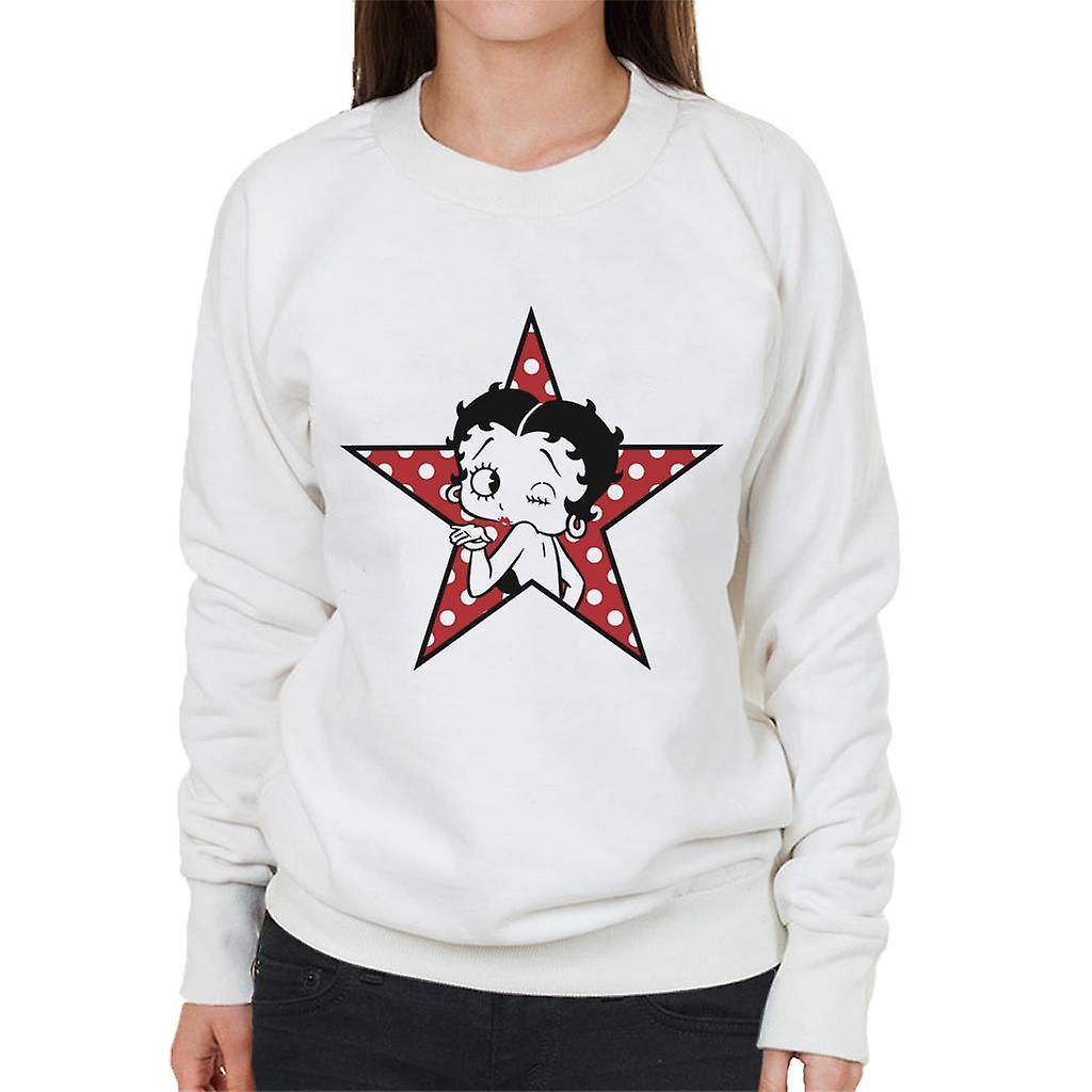 Betty Boop Wink Polka Dot Star Women's Sweatshirt