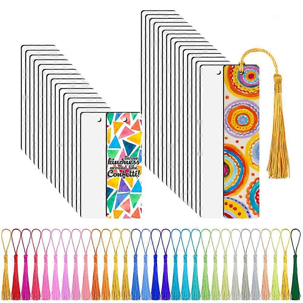 30Pcs Sublimation Bookmarks, Sublimation Products DIY Bookmark Craft Projects Sublimation Double Su