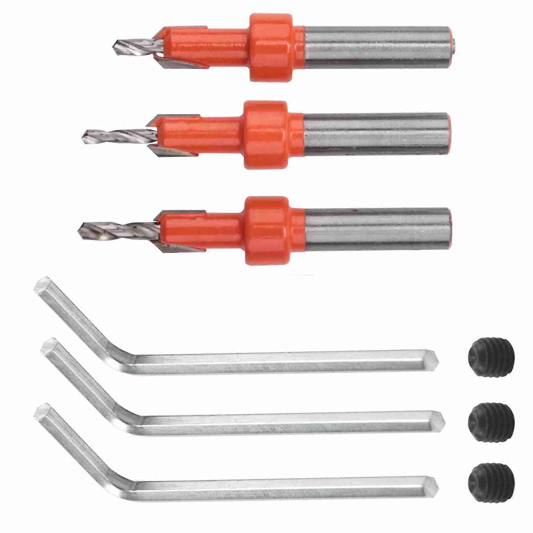 3 Pcs Countersink Drill Bit Set Wood Hole Drill Bit Timber Wood Working Drill Bits with Hex Key for