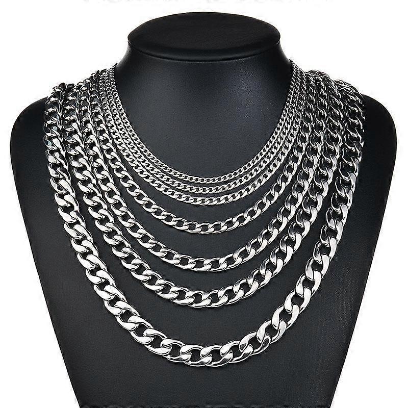 Collier pour hommes Chaîne en acier inoxydable argenté Colliers pour hommes