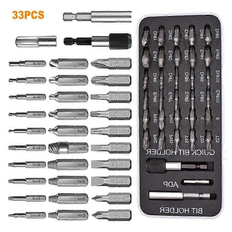 6/22/33Pcs Damaged Screw Extractor Drill Bit Set Stripped Screw Extractor Kit for BrokenBolt Extractor All-Purpose with Magnetic