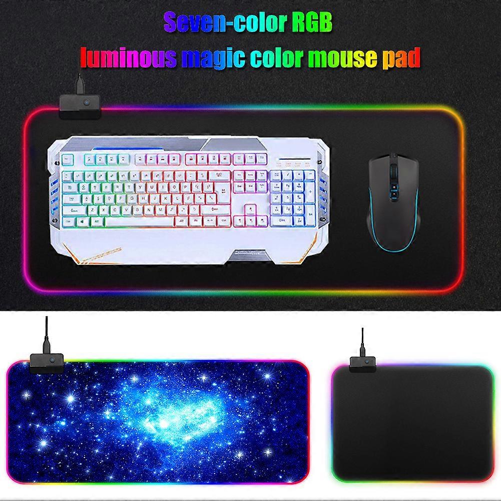 RGB LED Lighting PC Computer Starry Sky Illuminated Mouse Pad Gaming Keypad Mat