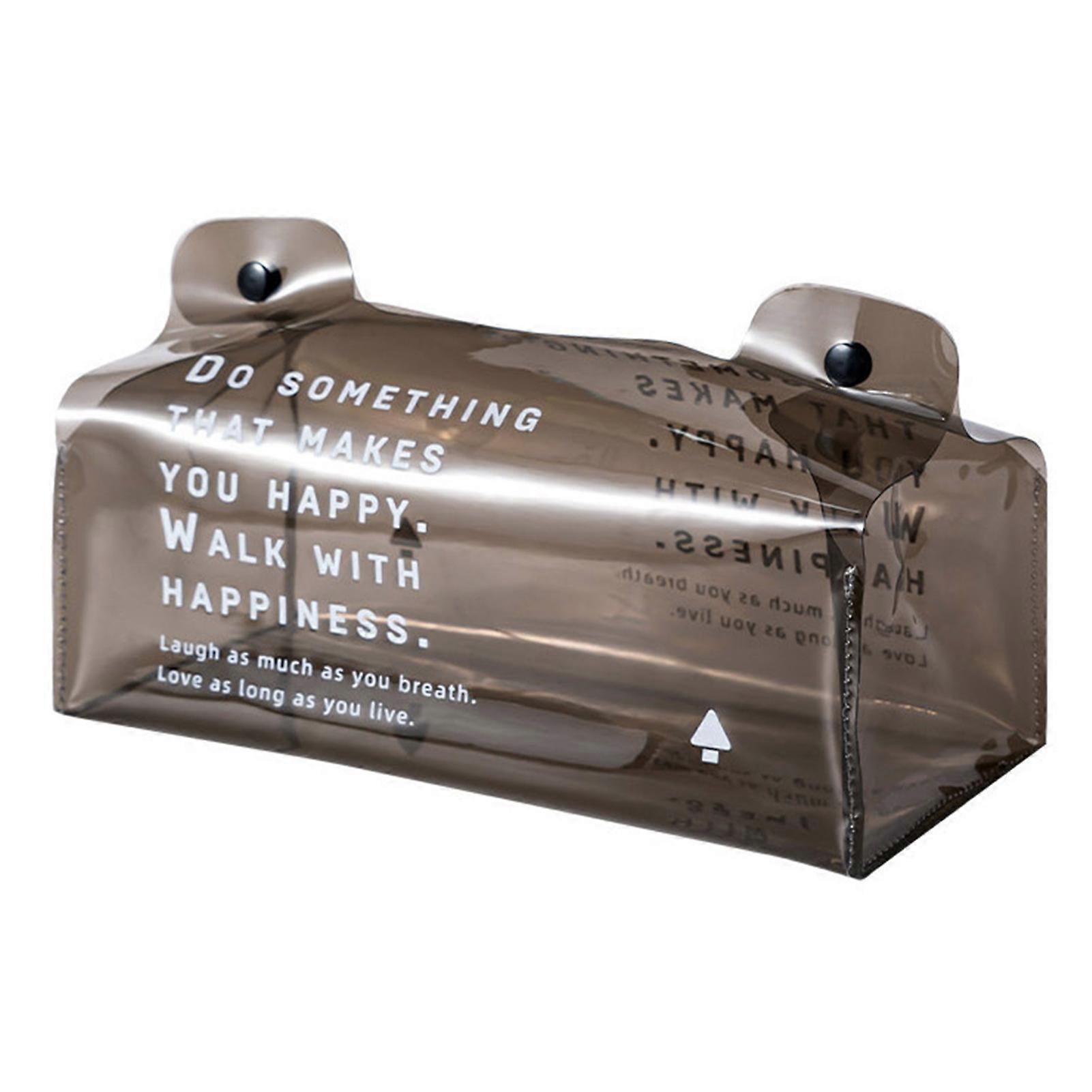 Transparent PVC Tissue Box Multifunctional Reusable Toilet Paper Box for Home Office Car Hotel Dorms