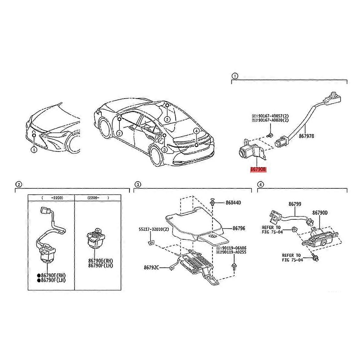 Caméra de vue frontale de voiture Caméra d’aide au stationnement 867B0-06070 pour 2019-2023 Caméra de calandre de barre avant 867B006070