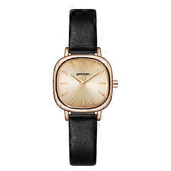 SANDA P1098 Simple Bar Scale Oval Dial Quartz Watch for Women