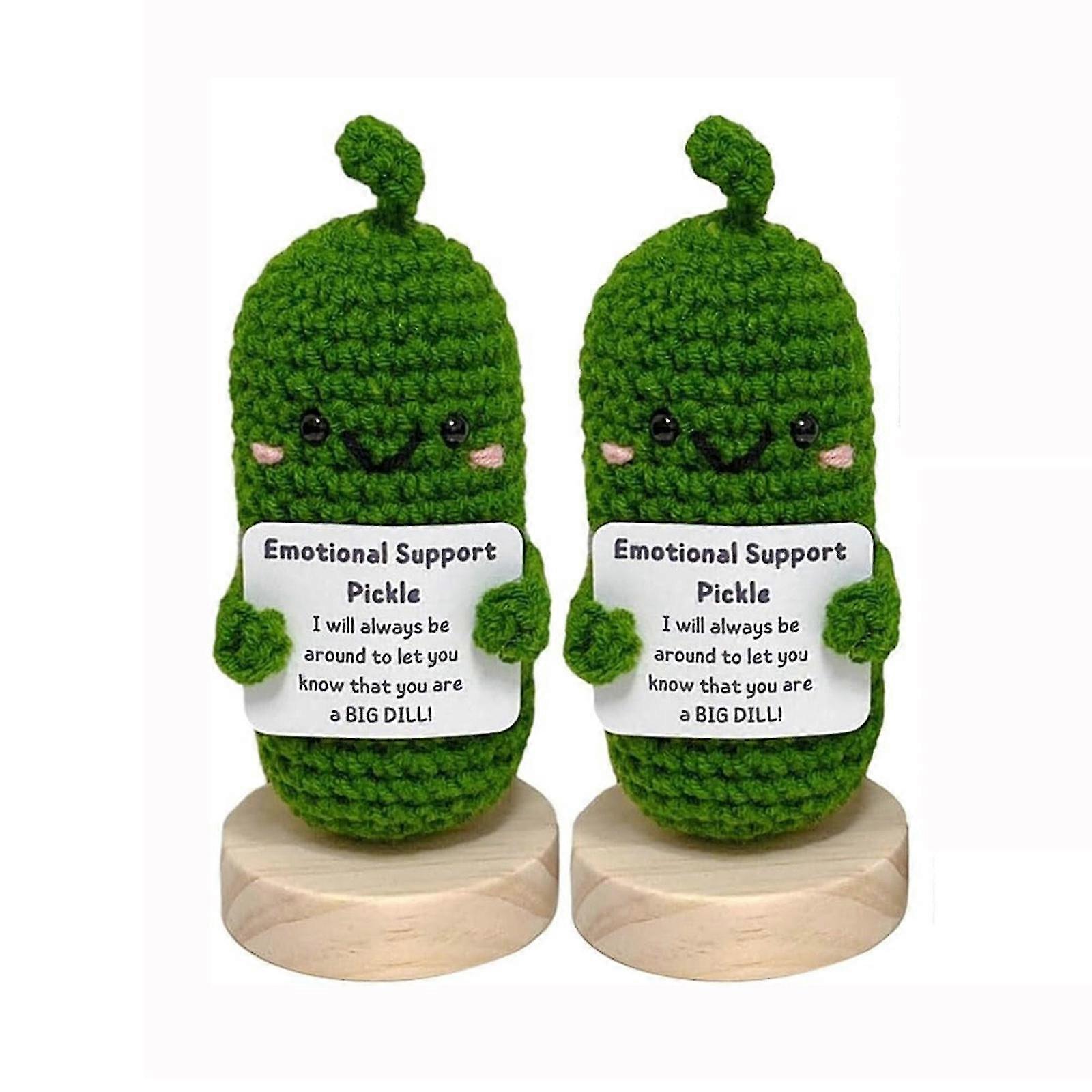 2pcs Pickled Cucumber , Crochet Pickles, Cute Crochet Pickled Cucumber Knitting Doll